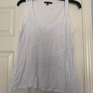 White Cable and gauge tank top